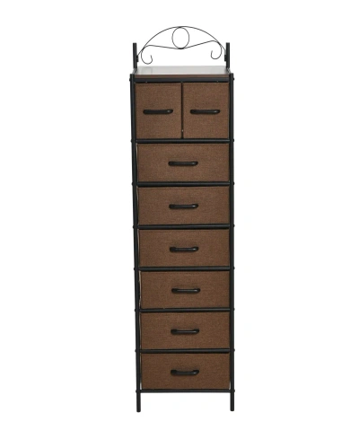 Household Essentials Storage Tower, 8 Drawer In Brown