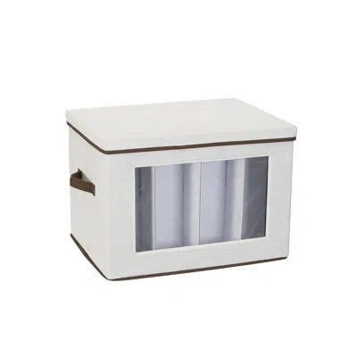 Household Essentials Tall Wine And Bottle Storage Chest Stemware