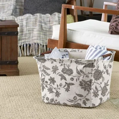 Household Essentials Taperedfabricstoragebin In Beige,black