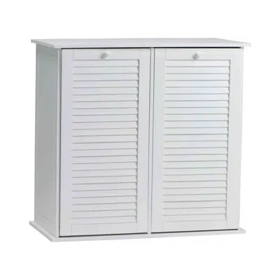 Household Essentials Tilt-out Cabinet Laundry Sorter With Shutter Front In White