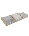 Household Essentials Under Bed Zippered Sweater Storage Bags With Clear Vision Panel, Set Of 3 In Beige