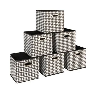 Household Essentials Wayfair Basics® Open Fabric Storage Bin Set In Black;white