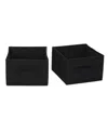 Household Essentials Wide Closet Organizer Drawers, Set Of 2 In Black Linen