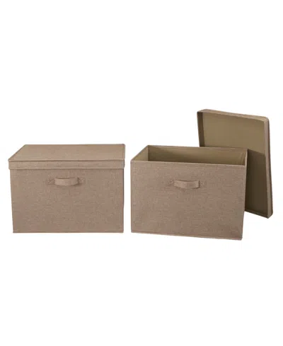 Household Essentials Wide Storage Box With Lid In Beige