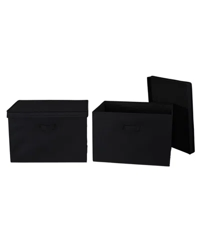 Household Essentials Wide Storage Box With Lid In Black