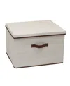 Household Essentials Wide Storage Box With Lid In Cream