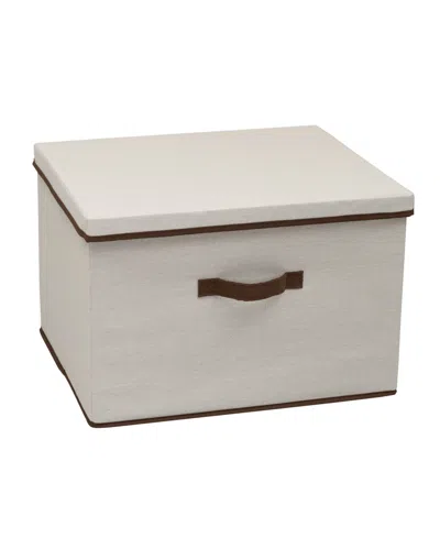 Household Essentials Wide Storage Box With Lid In Cream
