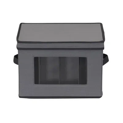 Household Essentials Windowedfrontpanel12sturdycompartmentfabricbox In Gray