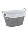 Household Essentials Woven Laundry Basket With Handles And Liner In Gray