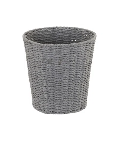 Household Essentials Woven Waste Basket Paper Rope Waste Bin For Bathroom Bedroom Office In Gray