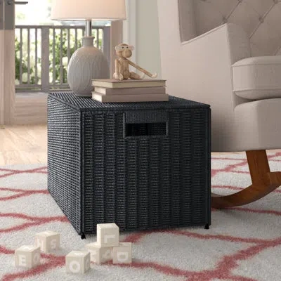 Household Essentials Wovenwickerstoragechest In Black