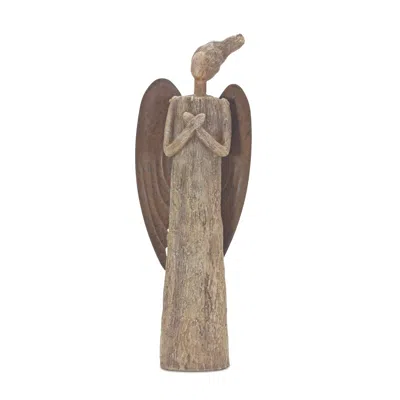 Houzbling Angel 15"h Resin In Brown