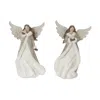 Houzbling Angel W/bird (set Of 2) 12"h Resin