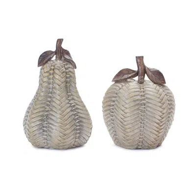 Houzbling Apple And Pear (set Of 2) 5.75"h, 7"h Resin In Multi