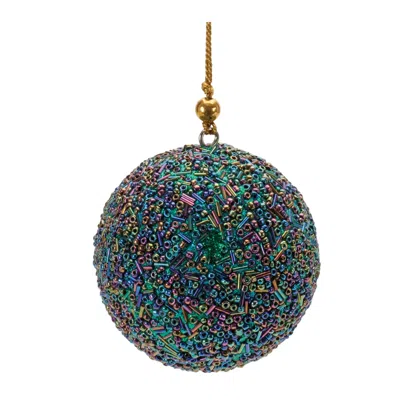 Houzbling Ball Ornament (set Of 12) 3"d Glass Beads/plastic