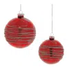 Houzbling Ball Ornament (set Of 6) 3"d, 4"d Glass