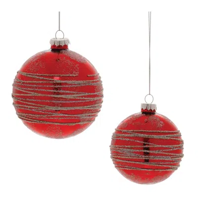 Houzbling Ball Ornament (set Of 6) 3"d, 4"d Glass