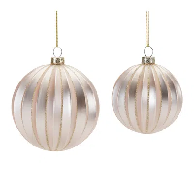 Houzbling Ball Ornament (set Of 6) 3"d, 4"d Glass In Metallic