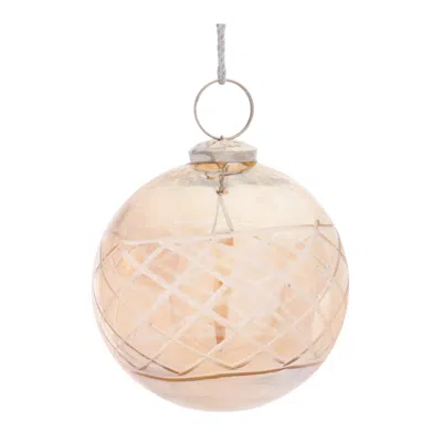 Houzbling Ball Ornament (set Of 6) 3"d Glass In Brown