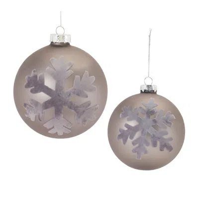 Houzbling Ball Ornament (set Of 6) 4"d, 5"d Glass In Brown