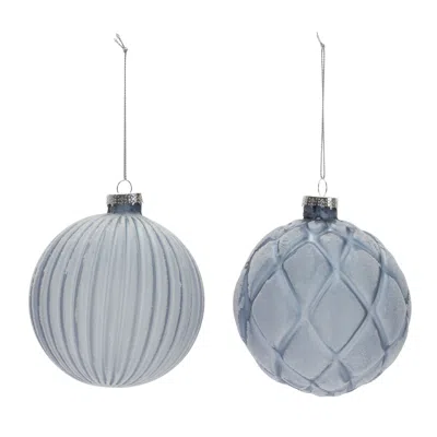 Houzbling Ball Ornament (set Of 6) 4"d Glass In Brown