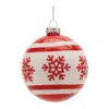 Houzbling Ball Snowflake Ornament (set Of 6) 4"d Glass