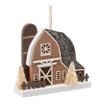 Houzbling Barn Ornament (set Of 6) 4.5"h Plastic In Brown