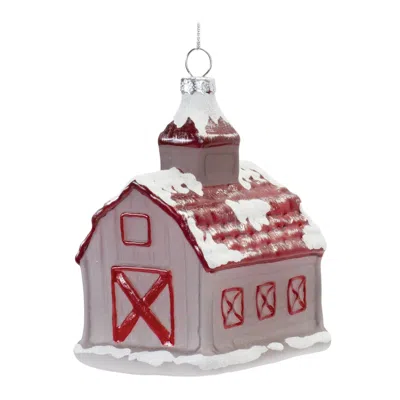 Houzbling Barn Ornament (set Of 6) 4.75"h Glass