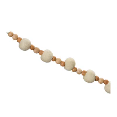 Houzbling Bead Garland (set Of 2) 5.5'l Wood In Black