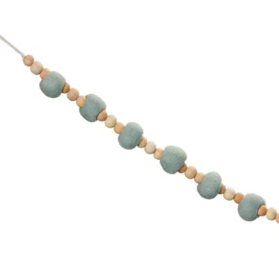 Houzbling Bead Garland (set Of 2) 5.5'l Wood In Blue