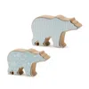 Houzbling Bear (set Of 2) 5"l X 3"h, 6"l X 3.75"h Wood