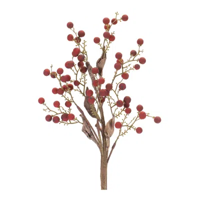 Houzbling Berry Spray (set Of 12) 17"h Foam/plastic In Red