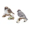 Houzbling Bird On Branch (set Of 6) 3.75"h, 4"h Resin