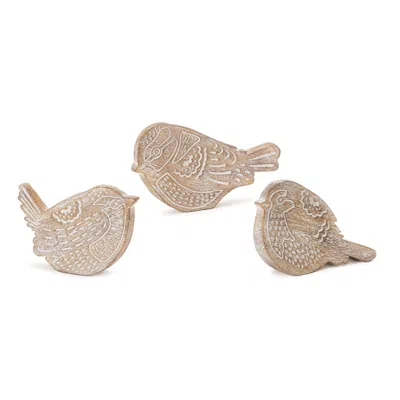 Houzbling Bird (set Of 3) 4"h Resin In Black