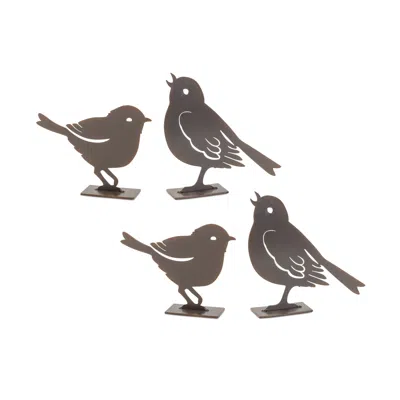 Houzbling Bird (set Of 4) 4"h, 5.5"h Metal In Multi
