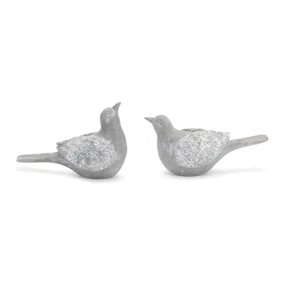 Houzbling Bird (set Of 4) 5.5"l X 2.25"h, 5.75"l X 3.25"h Resin In Blue