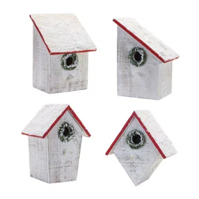 Houzbling Birdhouse (set Of 4) 10"h Wood