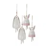 Houzbling Bunny/hedgehog Bell (set Of 4) 4.75"h, 7"h Stoneware