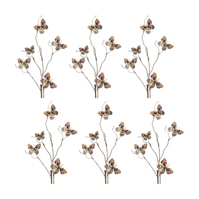 Houzbling Butterfly Spray (set Of 6) 39"h Polyester