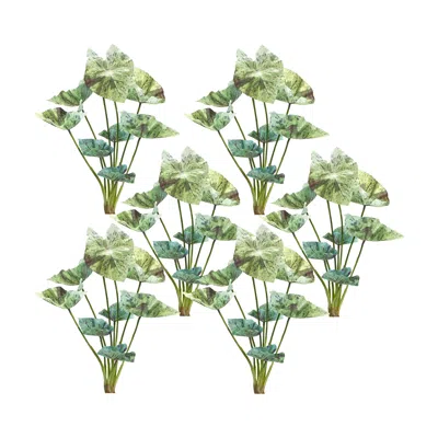 Houzbling Caladium Bush (set Of 6) 18.5"h Polyester In Blue