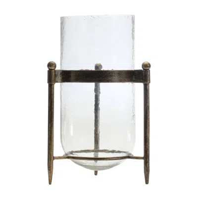 Houzbling Candle Holder 13.5"h Iron/glass In White