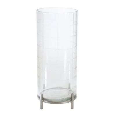 Houzbling Candle Holder 5.5"d X 12"h Glass/iron In Gray