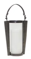 Houzbling Candle Holder 8.5"w X 13.75"h (18"h Includes Handle) Iron/glass