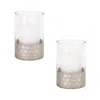 Houzbling Candle Holder (set Of 2) 4"dx6"h Glass
