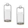 Houzbling Candle Holder (set Of 2) 7.75" X 19.5"h Glass/iron