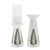 Houzbling Candle Holder (set Of 2) 7"h, 10"h Ceramic