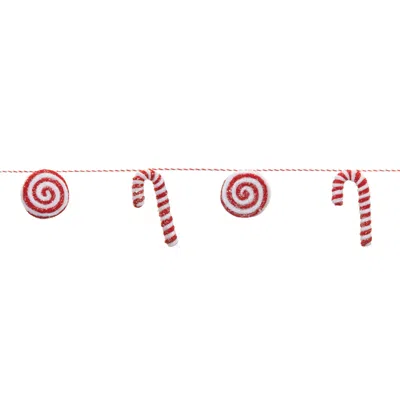 Houzbling Candy And Candy Cane Garland (set Of 2) 5'l Polyester In Brown
