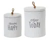 Houzbling Canister (set Of 2) 5.75"h, 7.25"h Stoneware