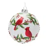 Houzbling Cardinal Ball Ornament (set Of 6) 5"d Glass