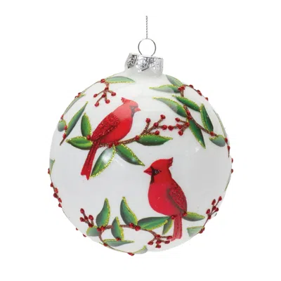 Houzbling Cardinal Ball Ornament (set Of 6) 5"d Glass In Black